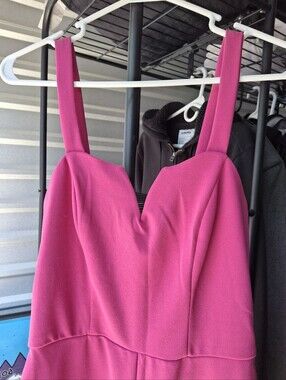 Crystal Doll Hot Pink Wide-Strap Jumpsuit